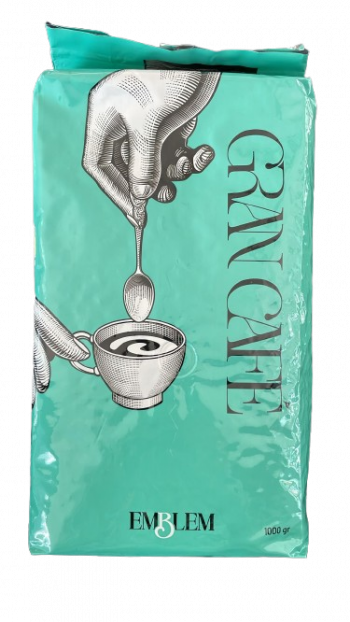 Café en Grano 1 Kg. 70% Arábica y 30% Robusta Emblem Italian coffee GRAN CAFÉ.