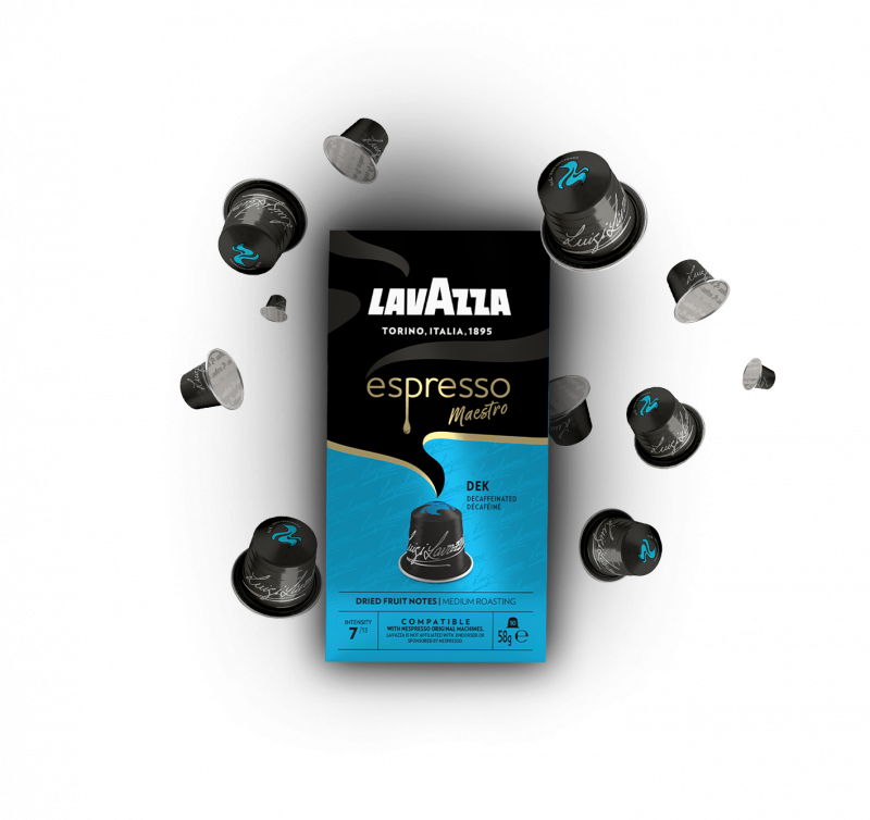 Cápsulas compatibles Lavazza nespresso Espresso maestro DESCAFEINADO, 10 u. (Aluminio)