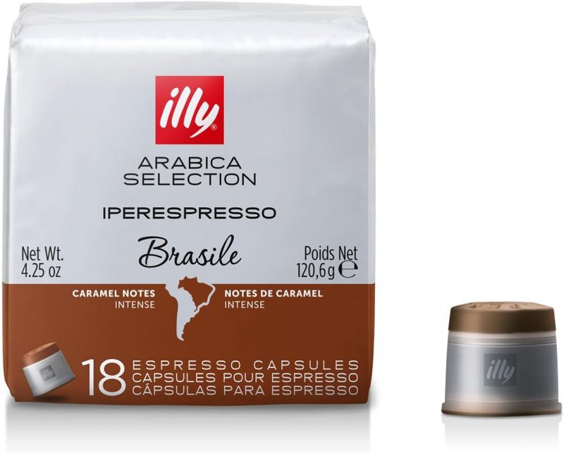 illy Cápsulas de Café Iperespresso Arabica Selection BRASILE, 1 Paquete de 18 Cápsulas