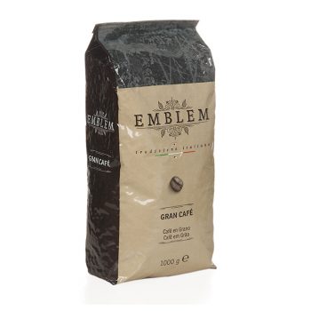 Café en Grano 1 Kg. 70% Arábica y 30% Robusta Emblem Italian coffee GRAN CAFÉ.