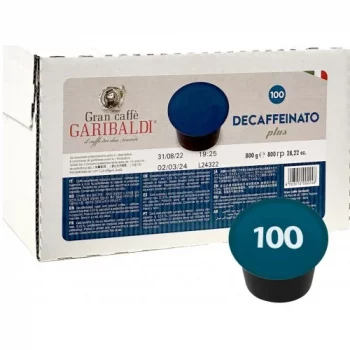 Gimoka Cápsulas de Café Espresso Garibaldi compatible con Lavazza Blue - Caja 100 Unidades - Descafeinado