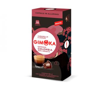 Cápsulas de aluminio - Compatible Para Nespresso - Gimoka - 10 Cápsulas - Sabor COLOMBIA - Resistencia 7