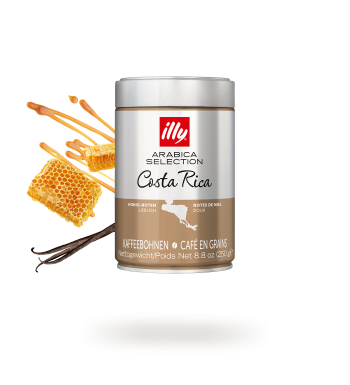 Cafe en Grano Illy- Arabica Selection - COSTA RICA - Sabor Armonioso con Notas de Miel - 250 Gramos