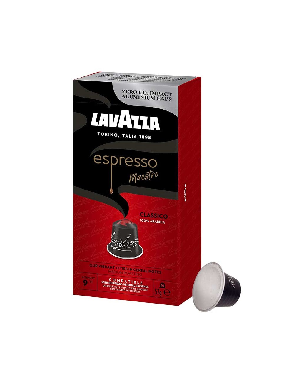 Cápsulas compatibles Lavazza nespresso Espresso Classico. - Intensidad 9 - 10 u (Aluminio)