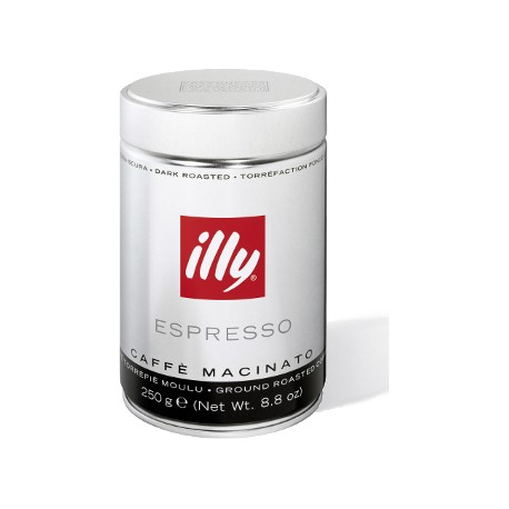 Lata de Café Illy molido TUESTE OSCURO, 250 gr