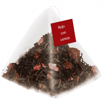 té rojo con cereza
